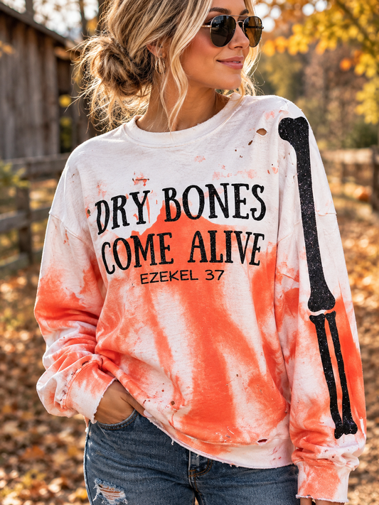 Tie Dye Distressed Sweatshirt