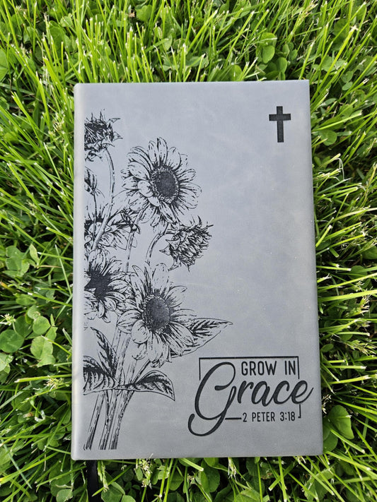 Grow in Grace Leather Notebook